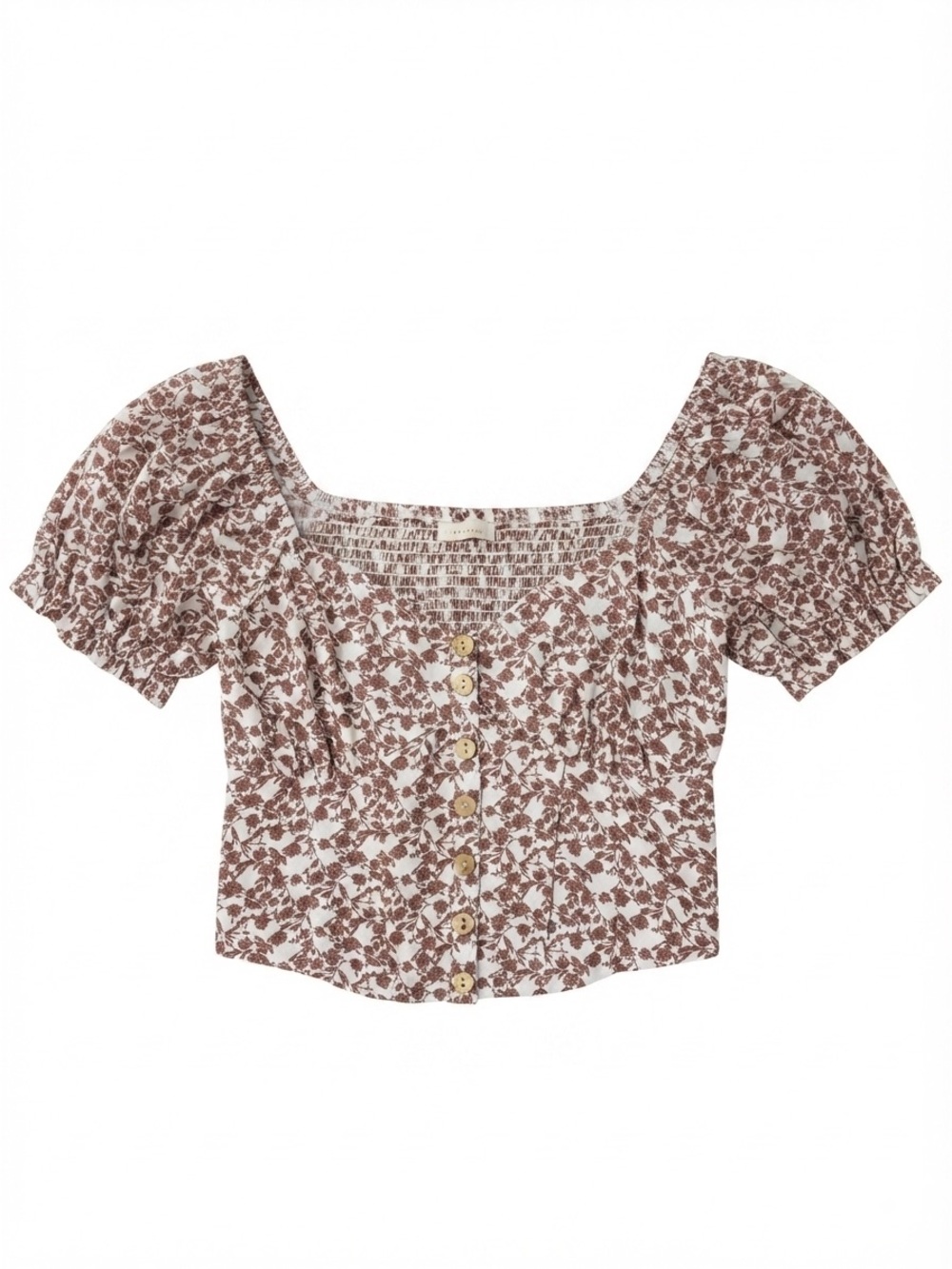 Blush BJ Floral Puff Sleeve Babydoll Top Large EUC Cottagecore Boho Blouse